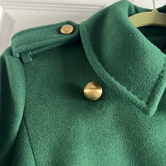 Brand New Wool Melton Emerald green Michael Kors military coat - Picture 5 of 7